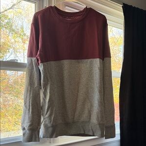 Goodfellow & Co Burgundy and Gray Crewneck Sweater